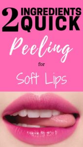 2 Ingredients quick peeling for soft lips